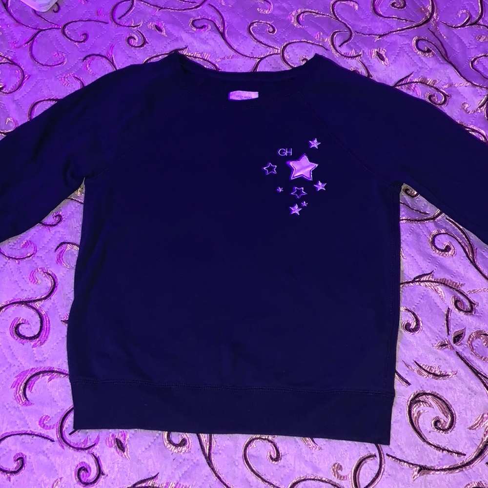 gilly hicks dark blue crew neck sweater